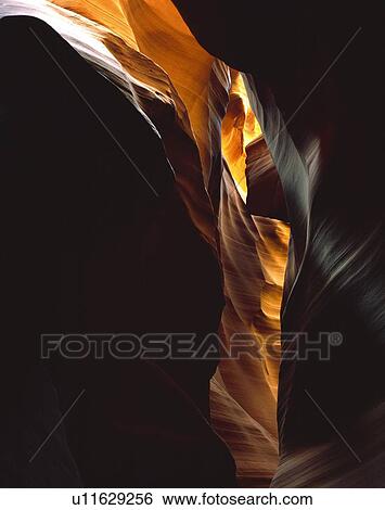 View of sunlit slot canyon View Large Photo Image Stock Photograph - View of sunlit slot canyon. Fotosearch