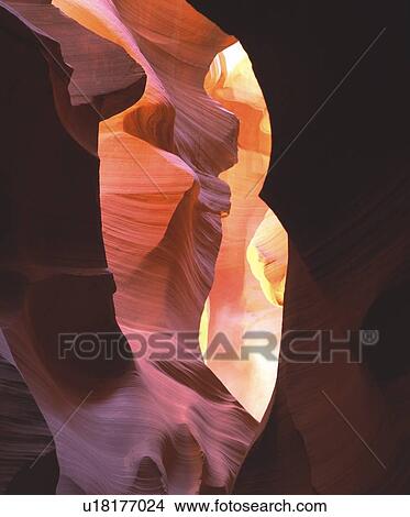 Picture - Water-carved sandstone in Antelope Canyon. Fotosearch
