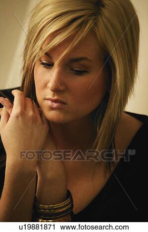 Woman deep in thought View Large Photo Image Stock Image - Woman deep in thought. Fotosearch