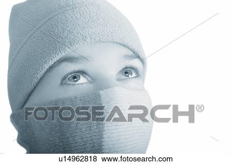Woman wearing toque and scarf View Large Photo Image Stock Photo - Woman wearing toque and scarf. Fotosearch