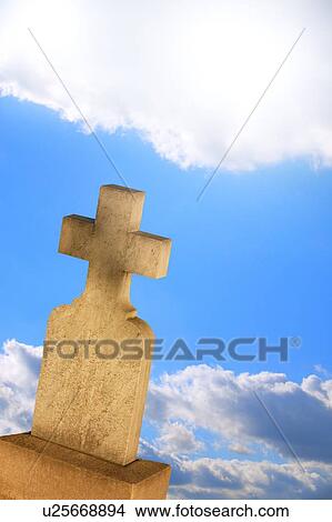 A cross headstone View Large Photo Image Picture - A cross headstone. Fotosearch