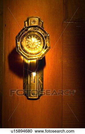 Stock Image - Antique glass doorknob. Fotosearch