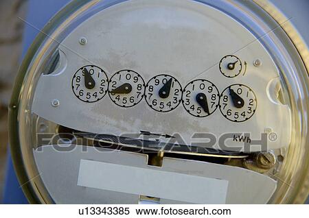 Stock Photography - Closeup of a gas meter. Fotosearch