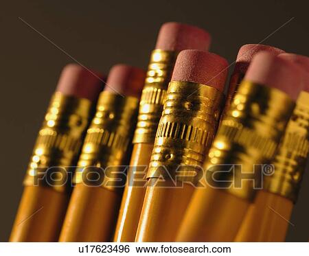 Closeup of pencil erasers View Large Photo Image Stock Photograph - Closeup of pencil erasers. Fotosearch