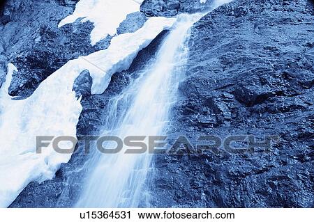 Closeup of winter water waterfall View Large Photo Image Stock Image - Closeup of winter water waterfall. Fotosearch