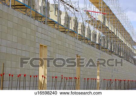 Concrete wall under construction View Large Photo Image Stock Image - Concrete wall under construction. Fotosearch
