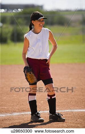 Girl enjoying playing baseball View Large Photo Image Stock Image - Girl enjoying playing baseball. Fotosearch