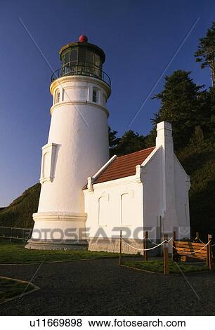 Stock Photo - Heceta Head Lighthouse along Oregon Coast. Fotosearch
