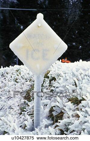 Ice covered traffic sign View Large Photo Image Stock Photography - Ice covered traffic sign. Fotosearch