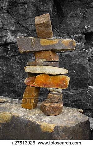 Inukshuk with human shape View Large Photo Image Stock Photograph - Inukshuk with human shape. Fotosearch