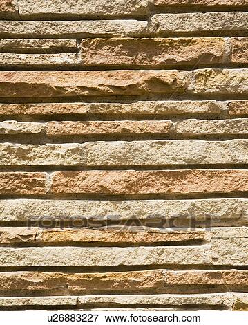 Stock Photo - Layered stone wall. Fotosearch