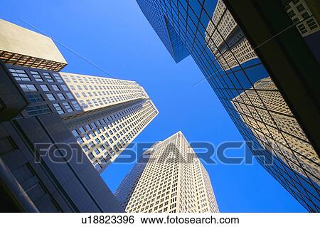 Low-angle skyscrapers View Large Photo Image Stock Photograph - Low-angle skyscrapers. Fotosearch