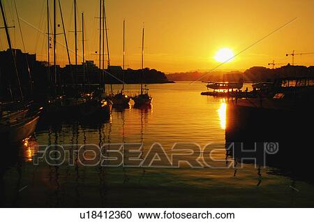 Marina at sunset View Large Photo Image Stock Image - Marina at sunset. Fotosearch