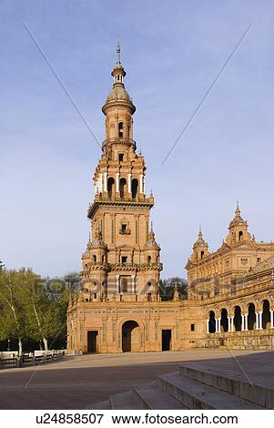 Stock Photo - Plaza de España in Seville Spain. Fotosearch