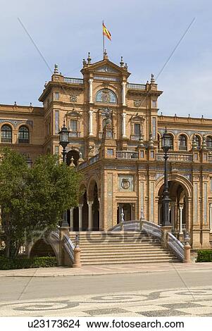 Plaza de España, Seville, Spain View Large Photo Image Picture - Plaza de España, Seville, Spain. Fotosearch