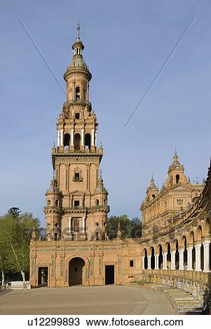Stock Image - Plaza de España, Seville, Spain. Fotosearch