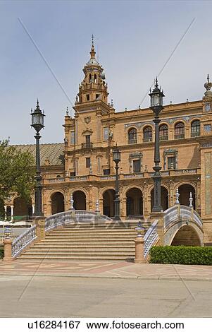 Stock Photo - Plaza de España, Seville, Spain. Fotosearch