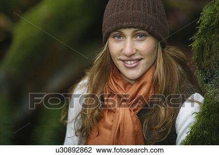 Stock Image - Portrait of young woman. Fotosearch