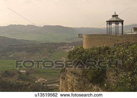 Scenic view of the Parador of Ronda View Large Photo Image Stock Image - Scenic view of the Parador of Ronda. Fotosearch