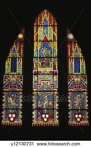 Stock Image - Stained Glass Window Chartres Cathedral. Fotosearch