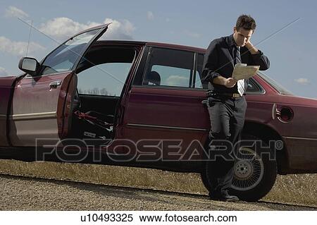 Stock Photography - Stranded driver. Fotosearch