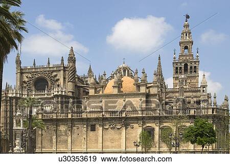 The Cathedral and the Giralda, Seville, Spain View Large Photo Image Stock Photo - The Cathedral and the Giralda, Seville, Spain. Fotosearch