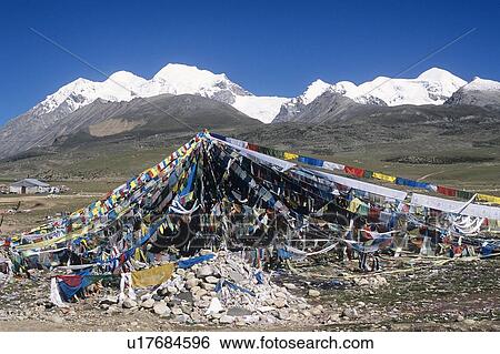 Tibetan Prayer Flags, Damshung County, Tibet, China View Large Photo Image Stock Photograph - Tibetan Prayer Flags, Damshung County, Tibet, China. Fotosearch