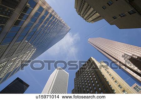 Picture - Upwards view of downtown buildings. Fotosearch