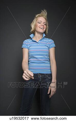 Woman laughing View Large Photo Image Stock Photo - Woman laughing. Fotosearch