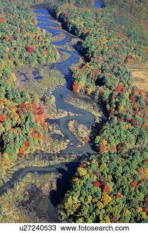 Stock Image - Aerial view of Willard Brook State Forest. Fotosearch