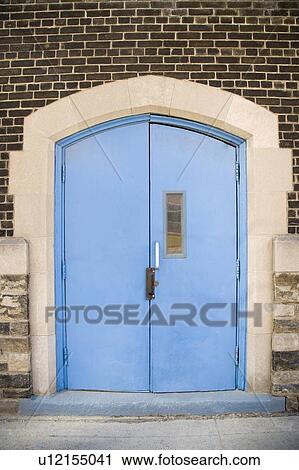 Blue painted double door View Large Photo Image Stock Image - Blue painted double door. Fotosearch