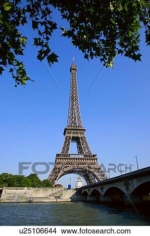 Eiffel Tower from River Seine View Large Photo Image Picture - Eiffel Tower from River Seine. Fotosearch