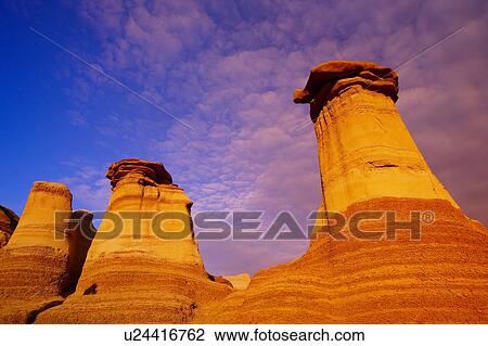 Stock Image - Hoodoos in Drumheller, Alberta. Fotosearch