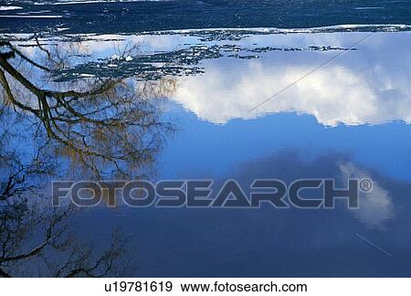 Stock Photo - Icy water with reflections. Fotosearch