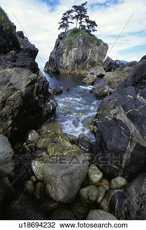 Stock Image - Inlet in the Queen Charlotte Islands. Fotosearch