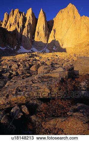 Stock Image - Jagged peaks of Mount Whitney. Fotosearch