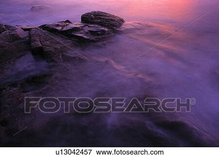 Stock Photo - Misty coastline in Maine. Fotosearch