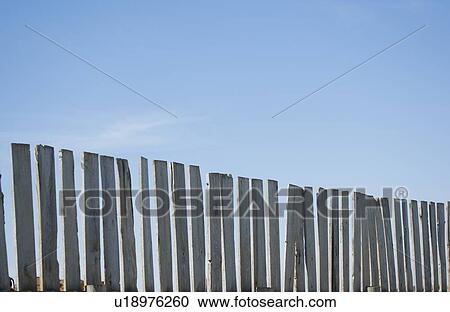 Stock Image - White fence. Fotosearch