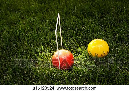 Picture - A croquet game. Fotosearch