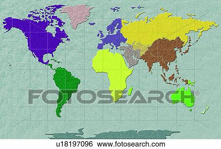 Stock Photograph - World Map Illustration. Fotosearch