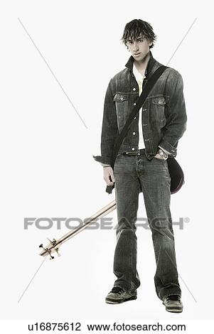 Stock Image - A bass player portrait. Fotosearch