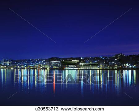 Stock Image - A city on the water. Fotosearch