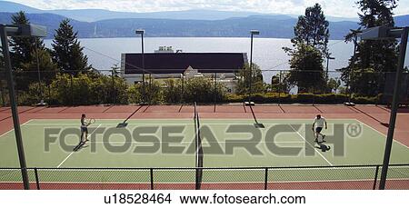 Picture - A tennis game. Fotosearch