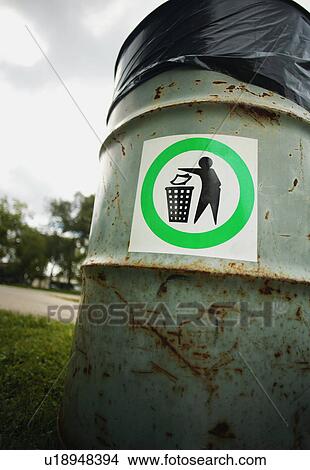 A trash can View Large Photo Image Picture - A trash can. Fotosearch