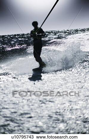 Stock Image - A wake boarder. Fotosearch