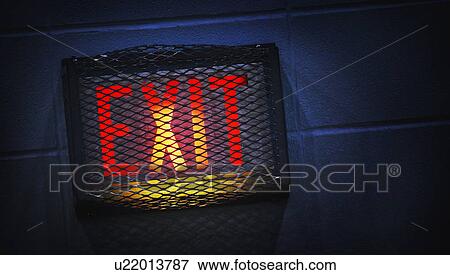 Stock Photo - An exit sign. Fotosearch