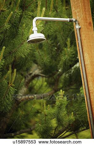 An outdoor shower View Large Photo Image Stock Image - An outdoor shower. Fotosearch