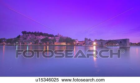 Avignon from Rhone River Provence France View Large Photo Image Stock Photography - Avignon from Rhone River Provence France. Fotosearch