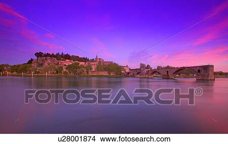 Avignon from Rhone River Provence France View Large Photo Image Picture - Avignon from Rhone River Provence France . Fotosearch