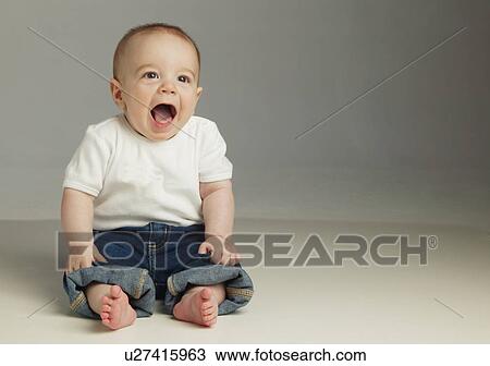 Baby sits View Large Photo Image Stock Image - Baby sits. Fotosearch